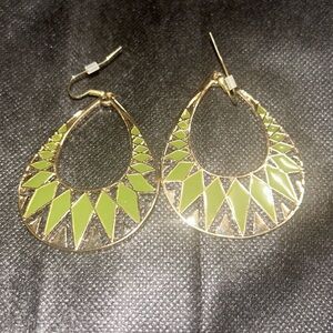 Green color earrings